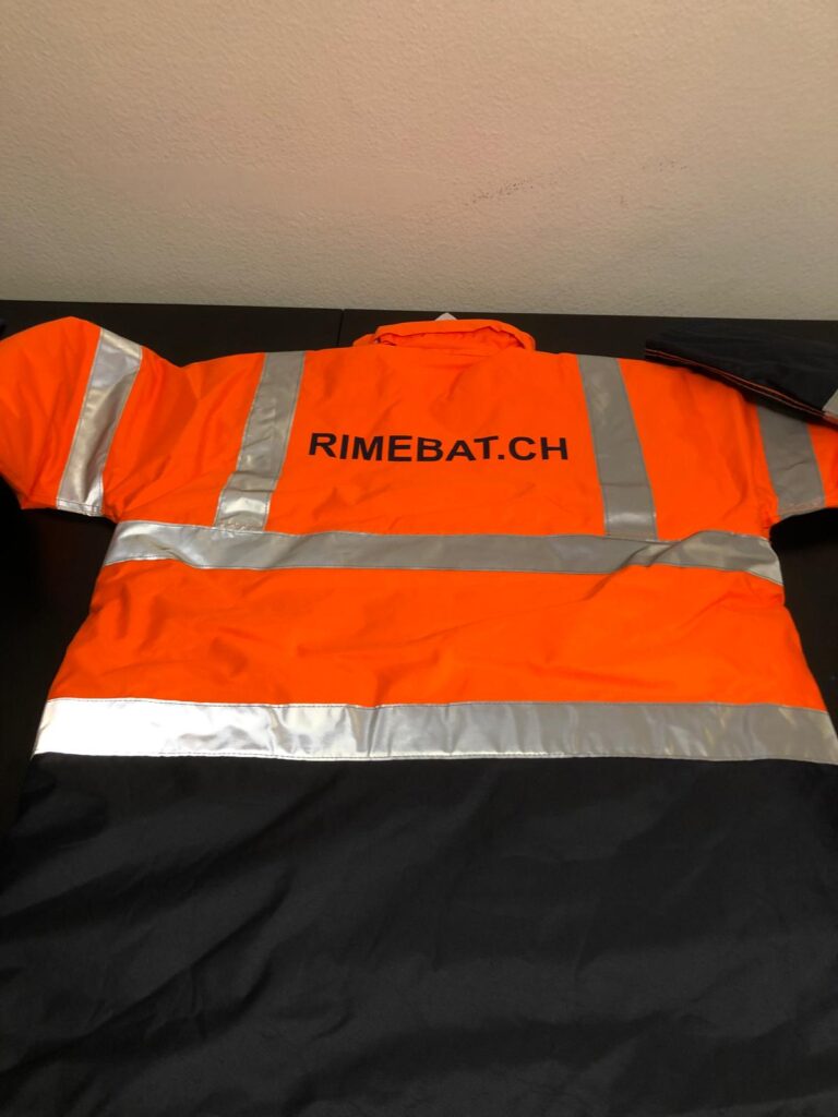 T-shirt de travail orange à bandes réfléchissantes et marquage Rimebat